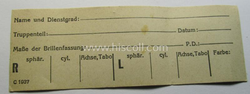 Matching - and/or fully complete! - pair of 'standard-issued'-pattern, WH-gas-mask-glasses (ie. 'Maskenbrille') that comes stored in its period-, metal-based container as was intended for usage in conjunction with the gasmask