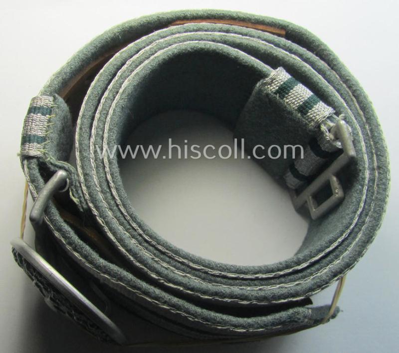 WH (Heeres) 'standard'-pattern, aluminium-based (dress- ie. 'Ausgeh'-pattern) belt-buckle and belt (ie. 'Augeh- o. Feldbinde für Mannschaften u. Uffz. des Heeres')