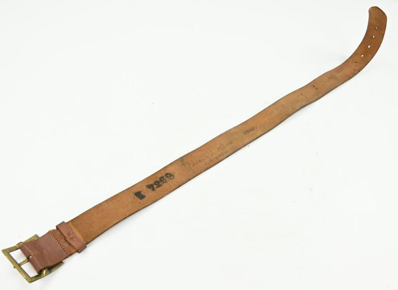 US WW2 Early EM Leather Belt