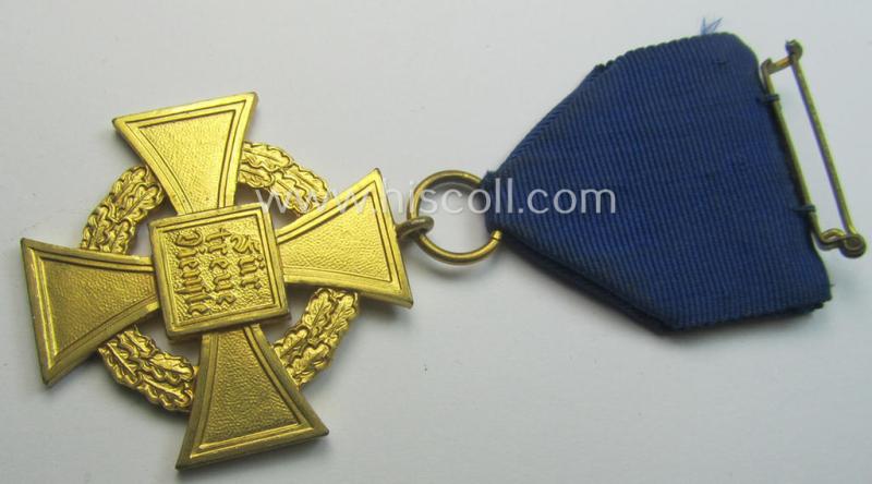 'Treuedienst Ehrenzeichen 1. Klasse' (or: golden-class, civil loyal-service-medal as was intended for 40 yrs. of loyal service) being a nicely preserved and non-marked specimen