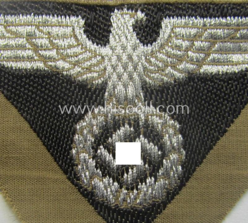 SA-related cap-eagle as was intended for the: 'Lagermütze' (ie. side-cap) being an example as woven on a typical brownish-coloured background and as such intended for generic 'SA'-usage