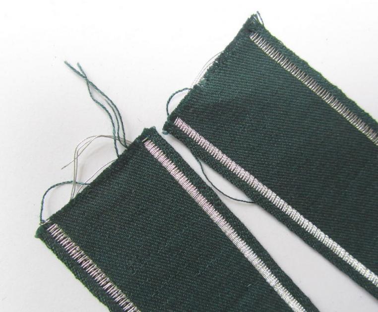 Attractive example of an - actually scarcely encountered! - WH (Heeres) linnen-based-, cuff-title (ie. 'Ärmelstreifen') entitled: 'Unteroffiziervorschule', as was executed in so-called: 'flat-wire'-style (ie. 'BeVo-weave'-pattern)