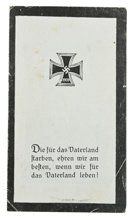 German KM Deathcard Holland Johann Klastinger