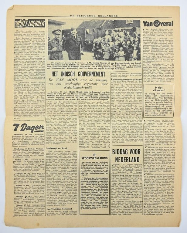 Allied Droppingsflyer 'De Vliegende Hollander' 18 October 1944