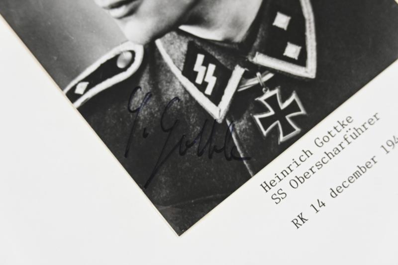 Signature of Waffen-SS KC Recipient Heinrich Gottke