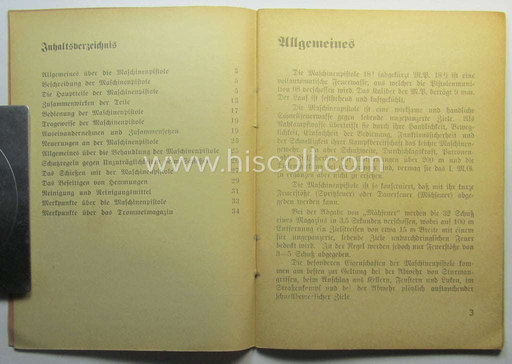 WH-related instruction-booklet entitled: 'Die Maschinenpistole und ihr Gebrauch'