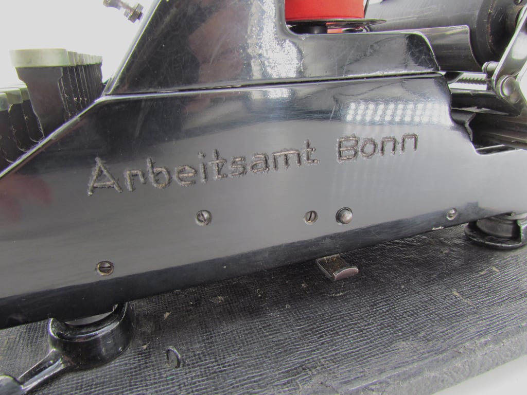 WWII Rheinmetall Typewriter with SS Key Complete with Case