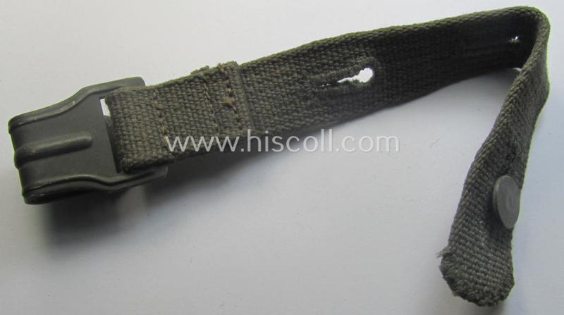 Replacement carrying-strap (ie. 'Tragelasche für Gasmaskenbuchse') as was specifically intended for usage on the German WWII-period gas-mask-cannisters being a non-maker-marked example