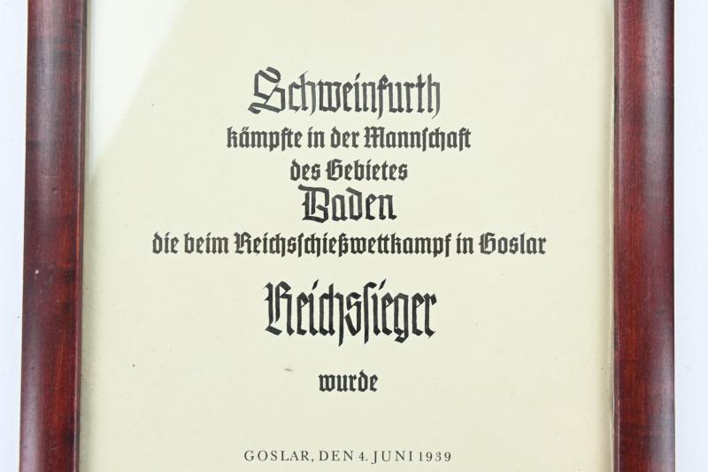 German Hitler Youth 'Reichssieger' Certificate