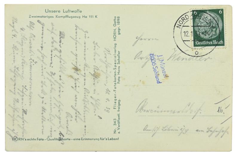 German WH Postcard 'Unsere Luftwaffe'