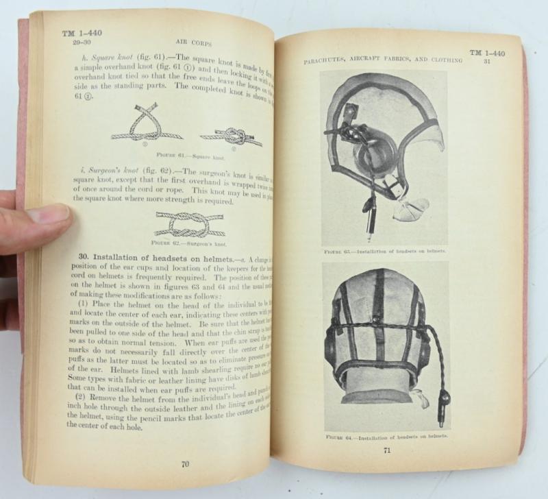 US WW2 Technical Manual TM 1-440 Parachutes, Aircraft Fabrics and Clothing.