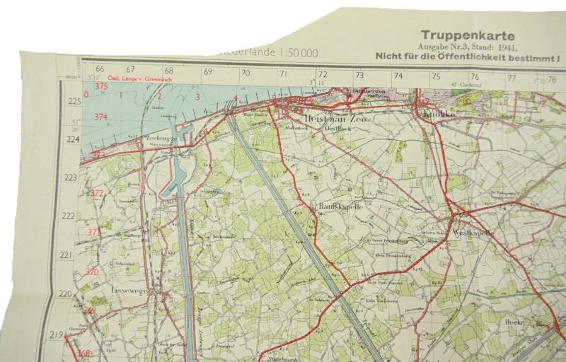 German Roadmap 'Sluis' Holland 1941