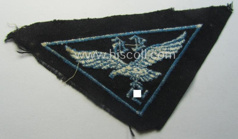WH (LW- ie. Hitlerjugend-) related, machine-embroidered breast-badge: 'Flakhelfer'