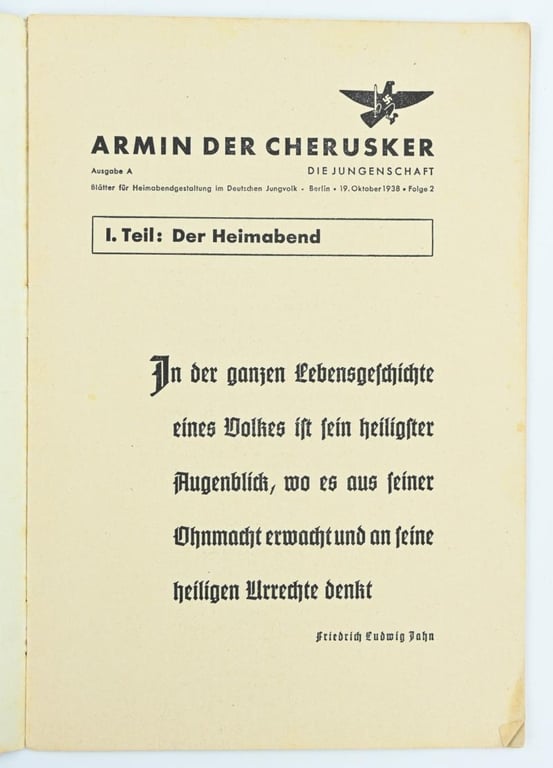 German DJ/HJ Booklet 'Armin der Cherusker'