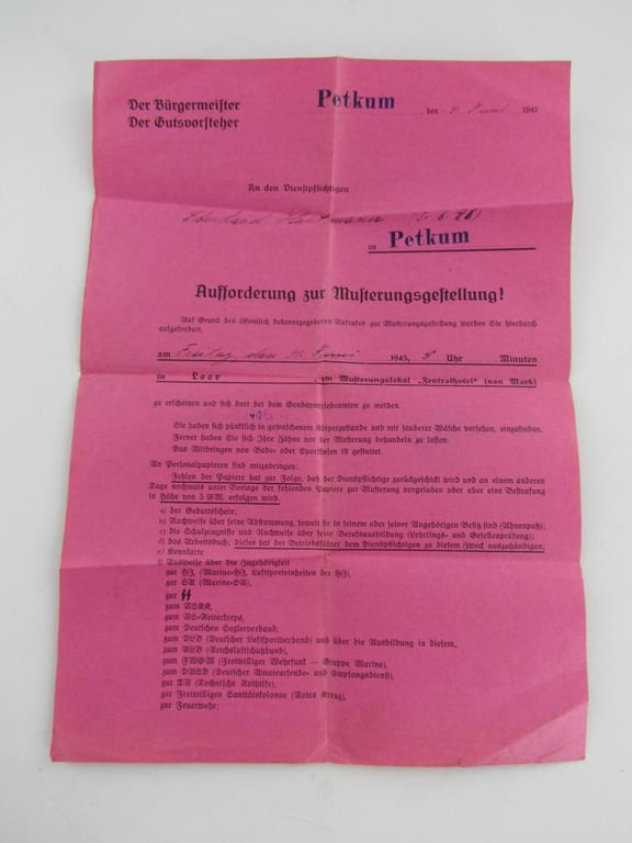 Hitler Jugend Paperwork Grouping With Member Pass