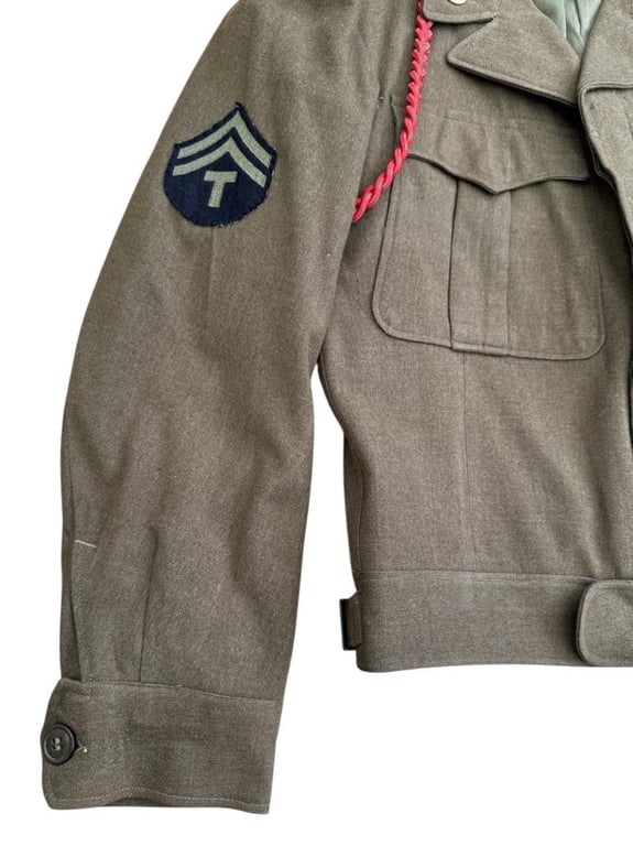 US WWII Glider Artillery Ike Jacket and Garrison Cap