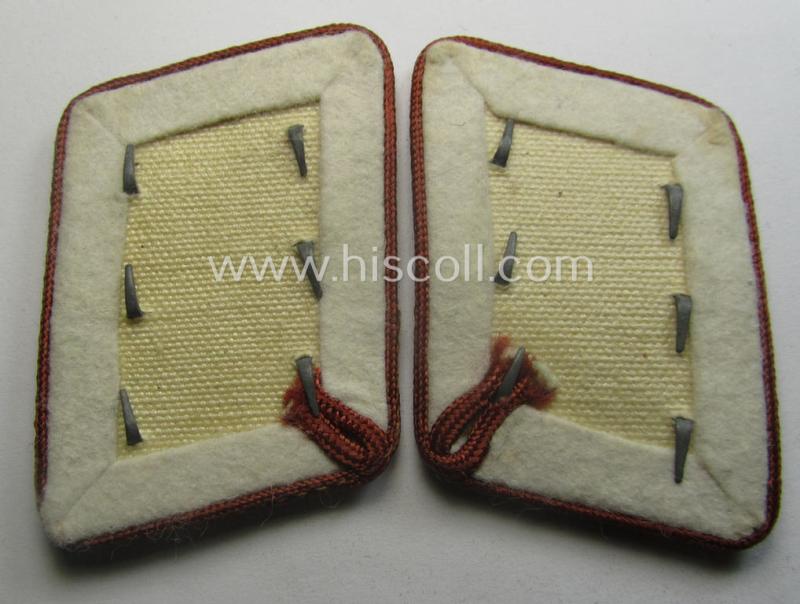 Fully matching pair of WH (Luftwaffe) light-brown-piped, EM- (ie. NCO-) type collar-patches (ie. 'Kragenspiegel') as was intended for usage by a member within one of the units of the: 'Hermann Göring-Division'