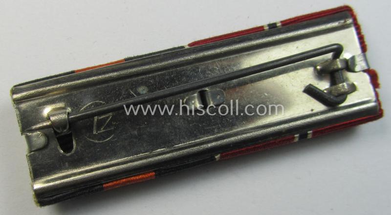 Attractive, 2-pieced WWII-period ribbon-bar (ie. 'Feld- o. Bandspange') showing the ribbons for an: 'Ost'-medal and a Czech 'Anschluss'-medal with attached 'PB'-Spange