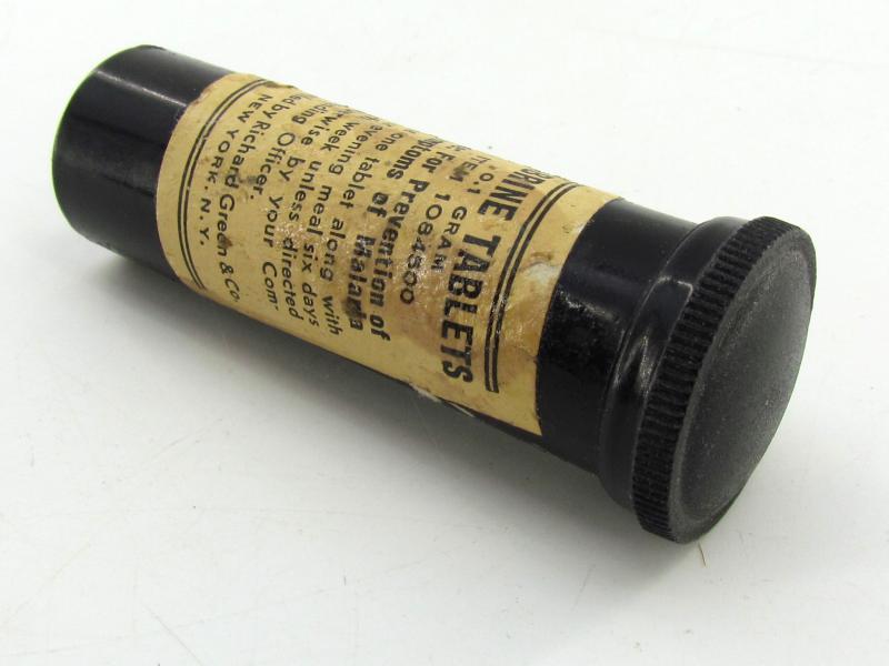 US WWII Tube with Atabrine Tablets