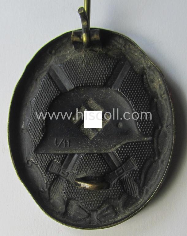 Maker- (ie. 'L/11'-) marked: 'Verwundeten-Abzeichen in Schwarz' by the maker (ie. 'Hersteller'): 'Wilhelm Deumer'