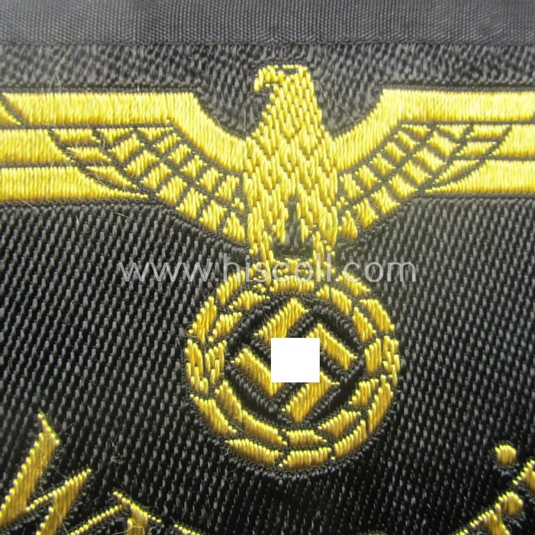 'DRB'- (ie. 'Deutsche Reichsbahn'-) related arm-eagle (ie. 'Ärmeladler') as intended for an official of the: 'Deutsche Reichsbahn' ie. the: 'WVD Paris' (or: 'Wehrmacht-Verkehrsdirektion Paris')