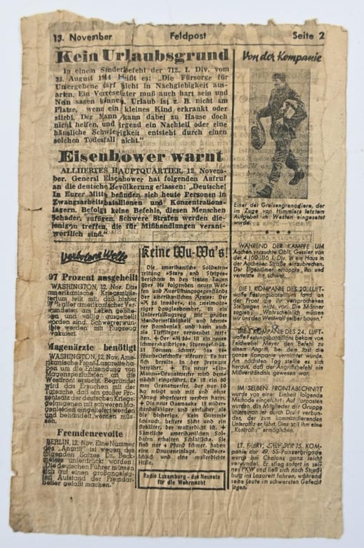 Allied WW2 Droppingsflyer 'Feldpost'
