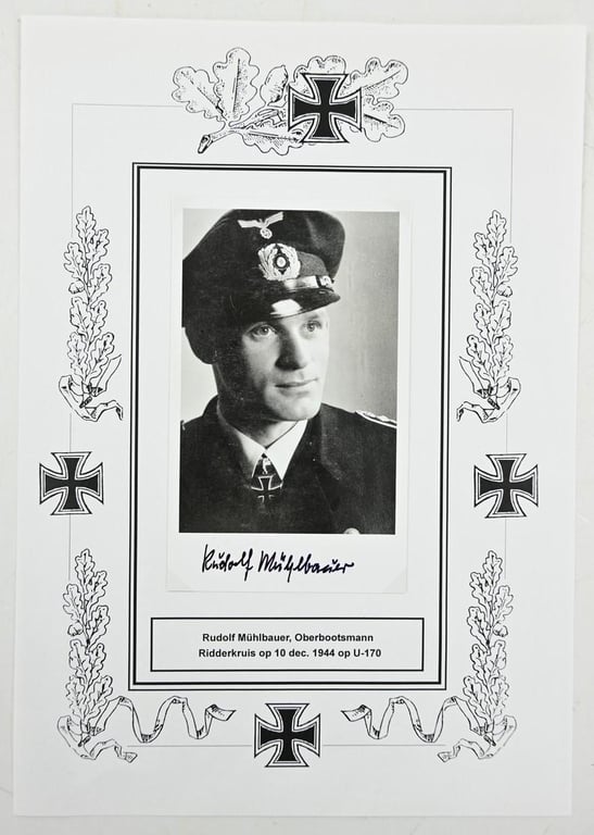 Signature of Kriegsmarine KC Recipient 'Rudolf Mühlbauer'