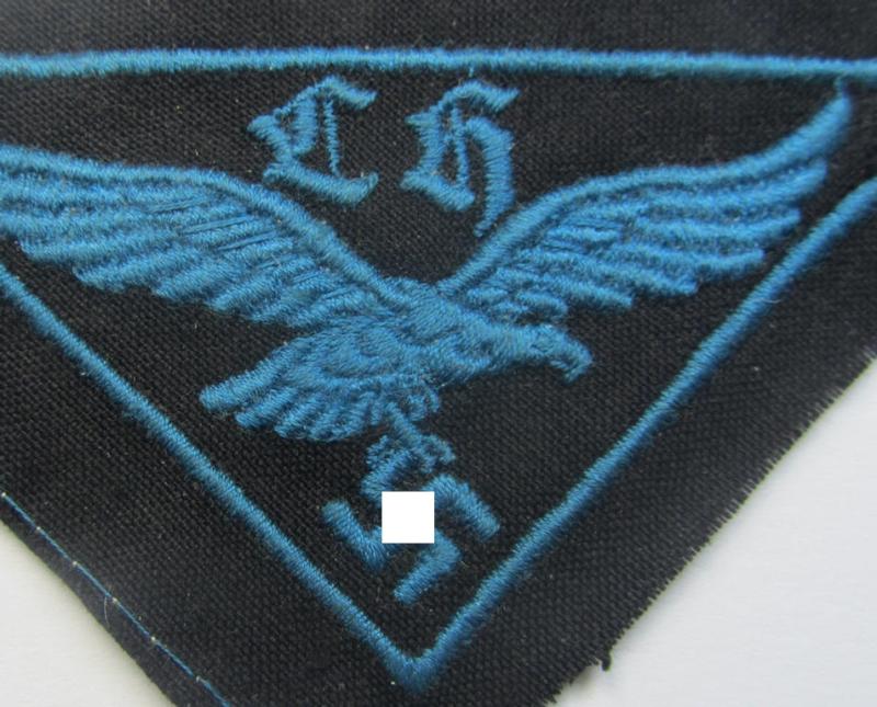WH (LW- ie. Hitlerjugend-) related, machine-embroidered breast-badge: 'Flakhelfer'
