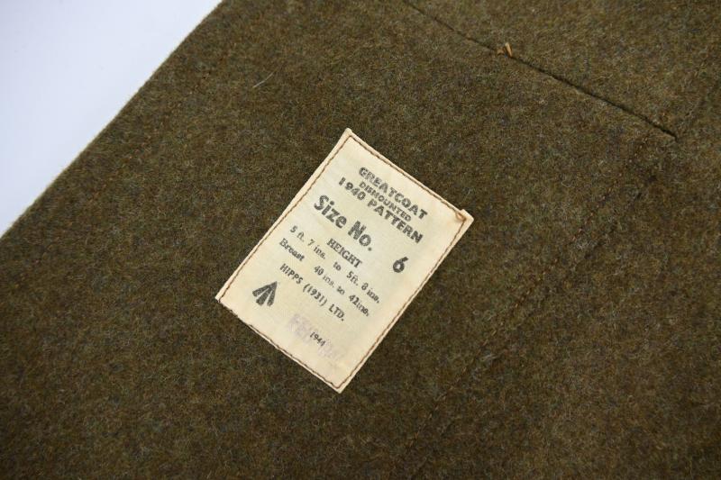 British WW2 Dismounted Greatcoat 1940 Pattern
