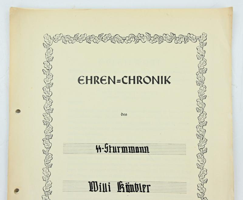 German Waffen-SS Ehren-Chronik 'SS-Sturmmann Willi Köndler'