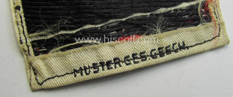 Attractive - moderately used and actually scarcely encountered! - neatly 'BeVo'-woven, 'Der Stahlhelm - Bund der Frontsoldaten (Sta)'-related, so-called: 'Ärmelabzeichen des Landesverband (o. L.V.) Thüringen'