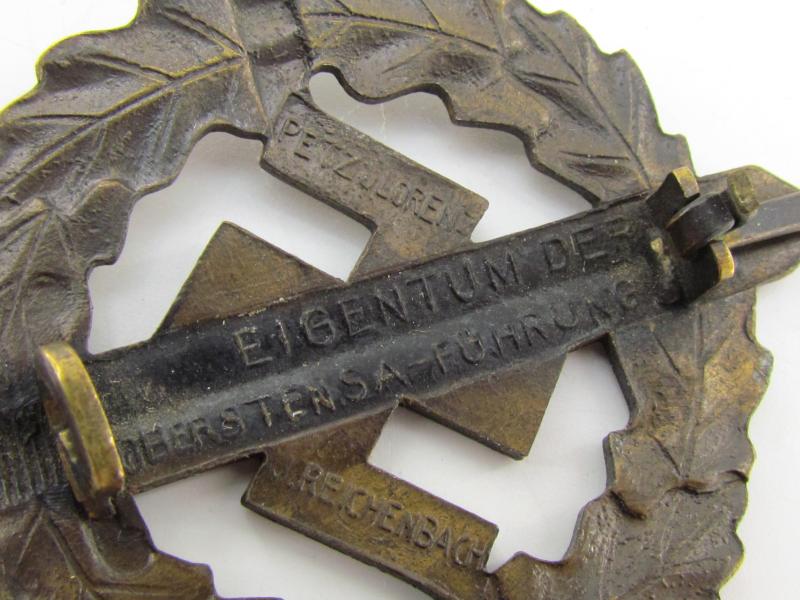 SA sport badge in bronze by Petz & Lorenz