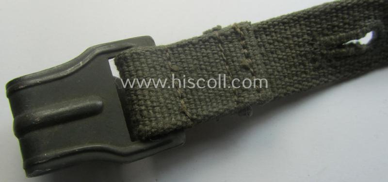 Replacement carrying-strap (ie. 'Tragelasche für Gasmaskenbuchse') as was specifically intended for usage on the German WWII-period gas-mask-cannisters being a non-maker-marked example