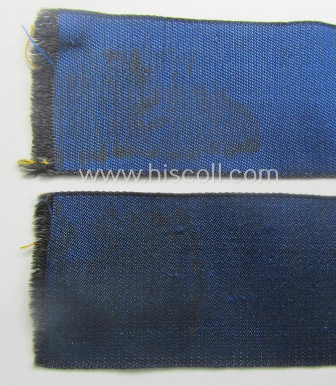 Truly worn- and/or tunic-removed, EM-pattern WH (Kriegsmarine) cuff-title (ie. 'Ärmelstreifen') entitled: 'Marinehelfer'