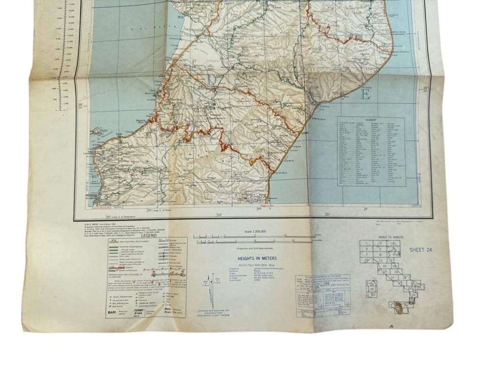 US WWII Road Map for the Italian Campaign ( Sheet nr 24 )