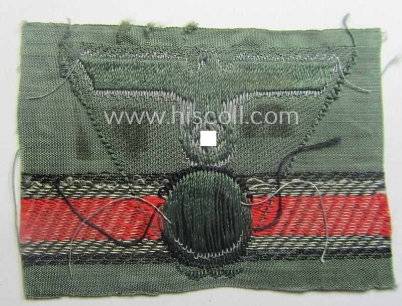 WH (Heeres) officers'-pattern: 'M41/M43-pattern'-cap-eagle/cocarde (cap-trapezoid or: 'Mützentrapez') as was intended for usage on the: 'M-41 o. 43'-model, officers'-type field-caps (ie. 'Einheitsfeldmützen')