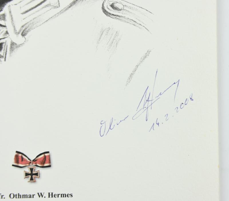 Signature of Wehrmacht Heer KC Recipient 'Otmar Hermes'