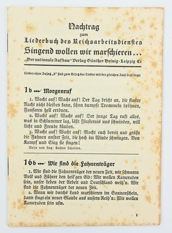 German RAD Marching Songbook
