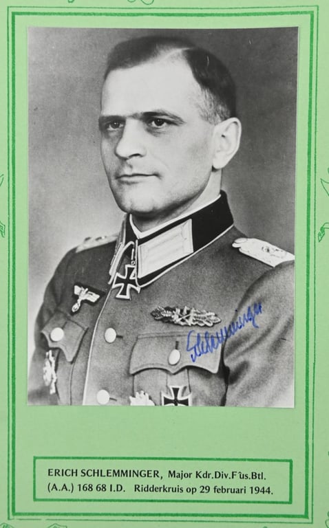 Signature of Wehrmacht Heer KC Recipient 'Erich Schlemminger'