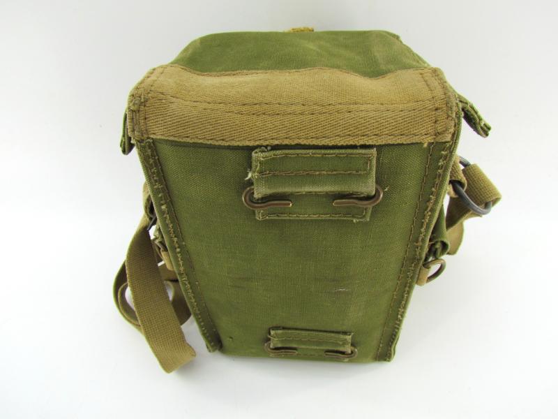 British WWII second model Gasmask Bag + Mask + contents 1943