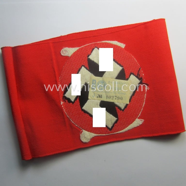 N.S.D.A.P.-related party-armband (ie. 'Armbinde') being of the 'entirely woven'-pattern (that still retains its period 'RzM'-etiket)