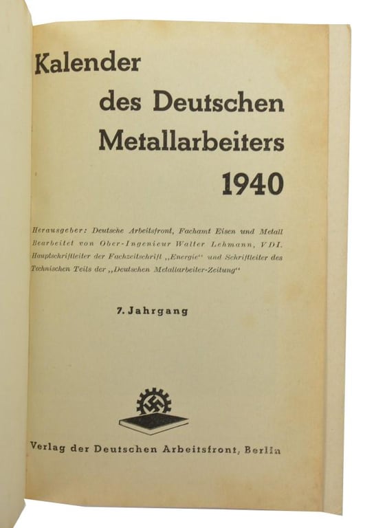 German DAF Kalender 1940