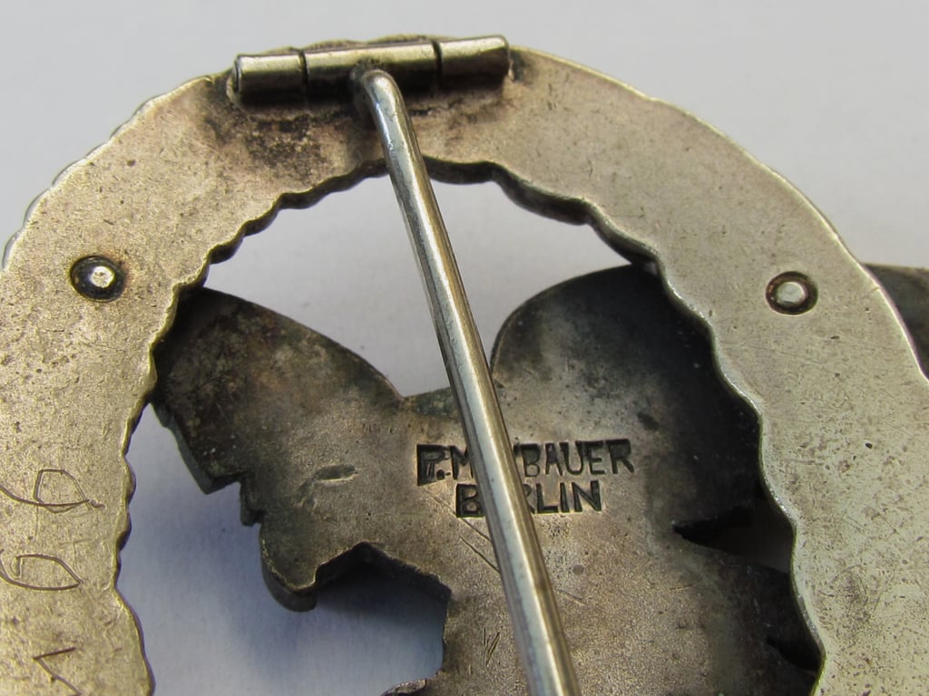 Luftwaffe Observer Badge by P. Meybauer, Berlin – Early Tombak/Buntmetall