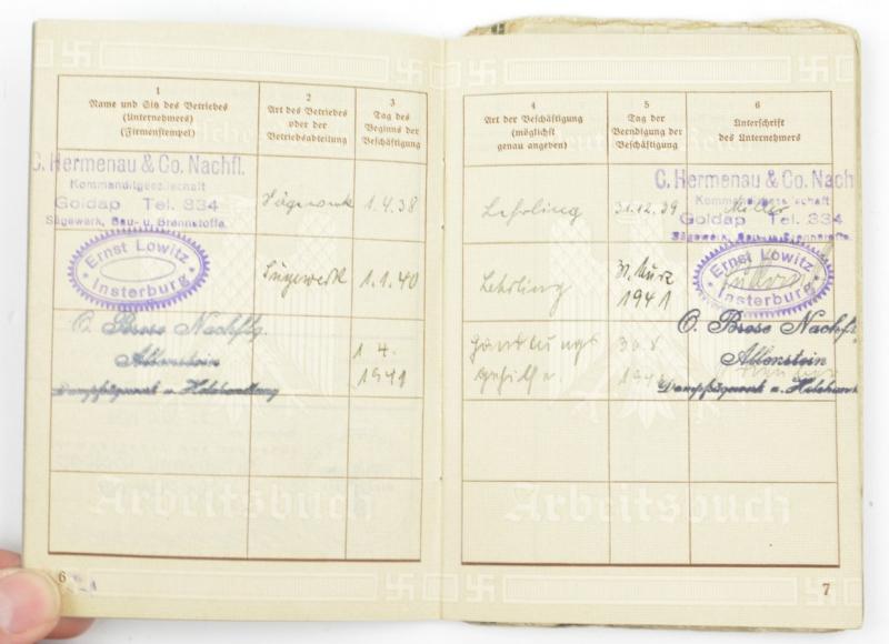 German Third Reich Workers Pass