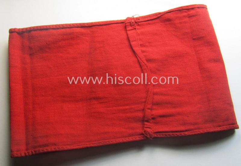 Moderately used- ie. worn, linnen-based N.S.D.A.P.-related party-armband (ie. 'Armbinde')