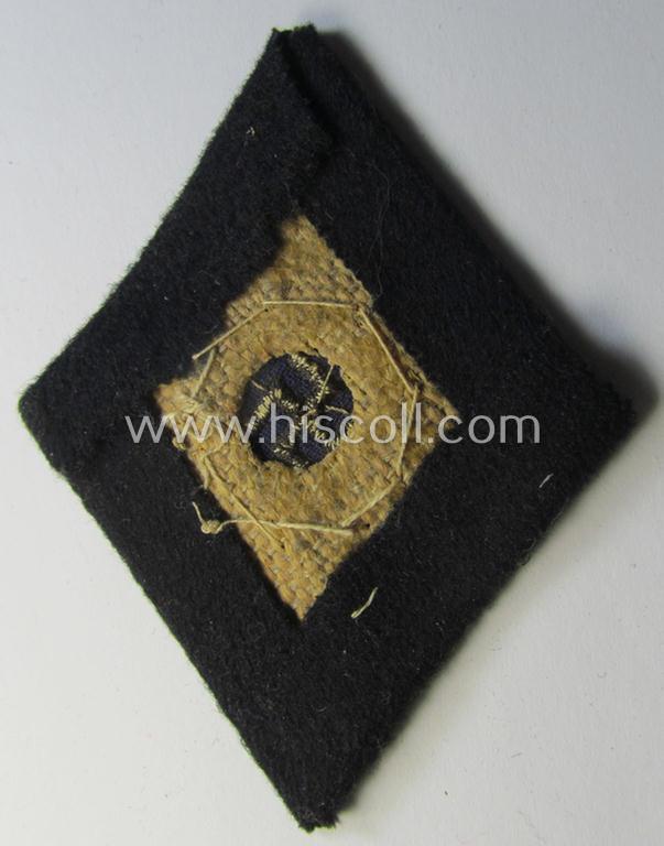 Attractive - and truly rarely encountered! - neatly hand-embroidered, 'N.S.D.A.P.'-related sleeve-diamond (ie.: 'Ärmelraute') showing a: 'Parteiabzeichen' as was specifically worn by (early-period!): 'N.S.D.A.P.-Stabsleiter'