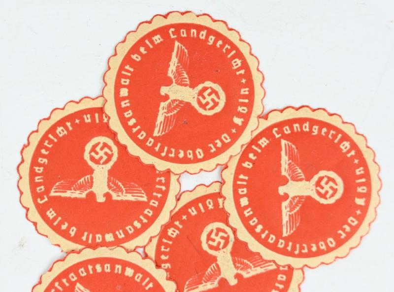 German Third Reich 'Oberstaatsanwalt' Envelop Stamps