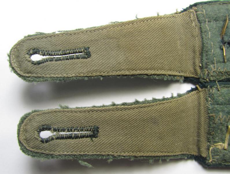 Fully matching pair of WH (Heeres), early- (ie. pre-) war-period, 'M36'-pattern (pointed-styled-), 'cyphered'- ie. generic-styled-, NCO-type shoulderstraps, as was intended for a: 'Feldwebel eines Wehrersatz-Dienstelle im Wehrkreis X'