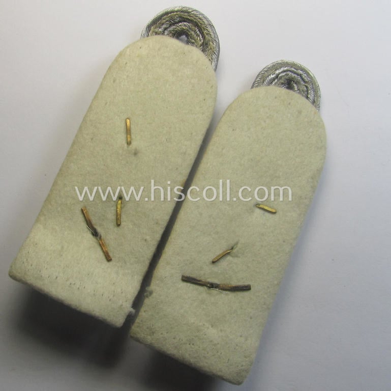 Moderately used pair of WH (Heeres) 'cyphered', officers'-type shoulderboards: 'Oberstleutnant der Infanterie-Trpn. u. Mitglied einer Infanterie-Schule'