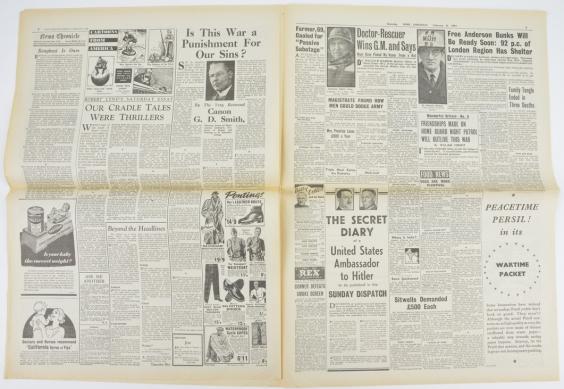 British News Chronicle newspaper 8 February 1941